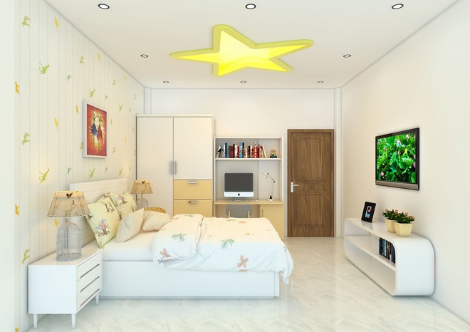 Thiết kế nội thất phòng ngủ con gái của nhà phố